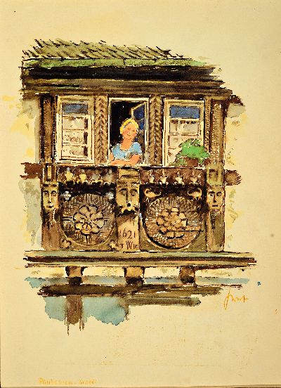 27146783l - Karl Graf, 1902 Rothenburg-1986 Speyer, 2 works: #´Würzburg#´, oil/paper, 45x57 cm; ...