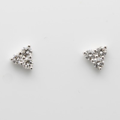 Image Paar Ohrstecker mit Brillanten, WG 750/000, 6 Brill. zus. ca. 0.66 ct TW-Weiß/si