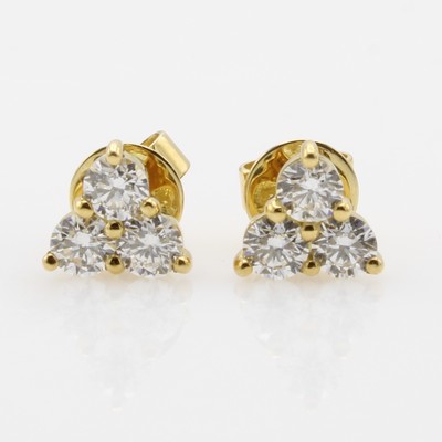 Image Paar Ohrstecker mit Brillanten, GG 750/000, 6 Brill. zus. ca. 0.66 ct TW-Weiß/si