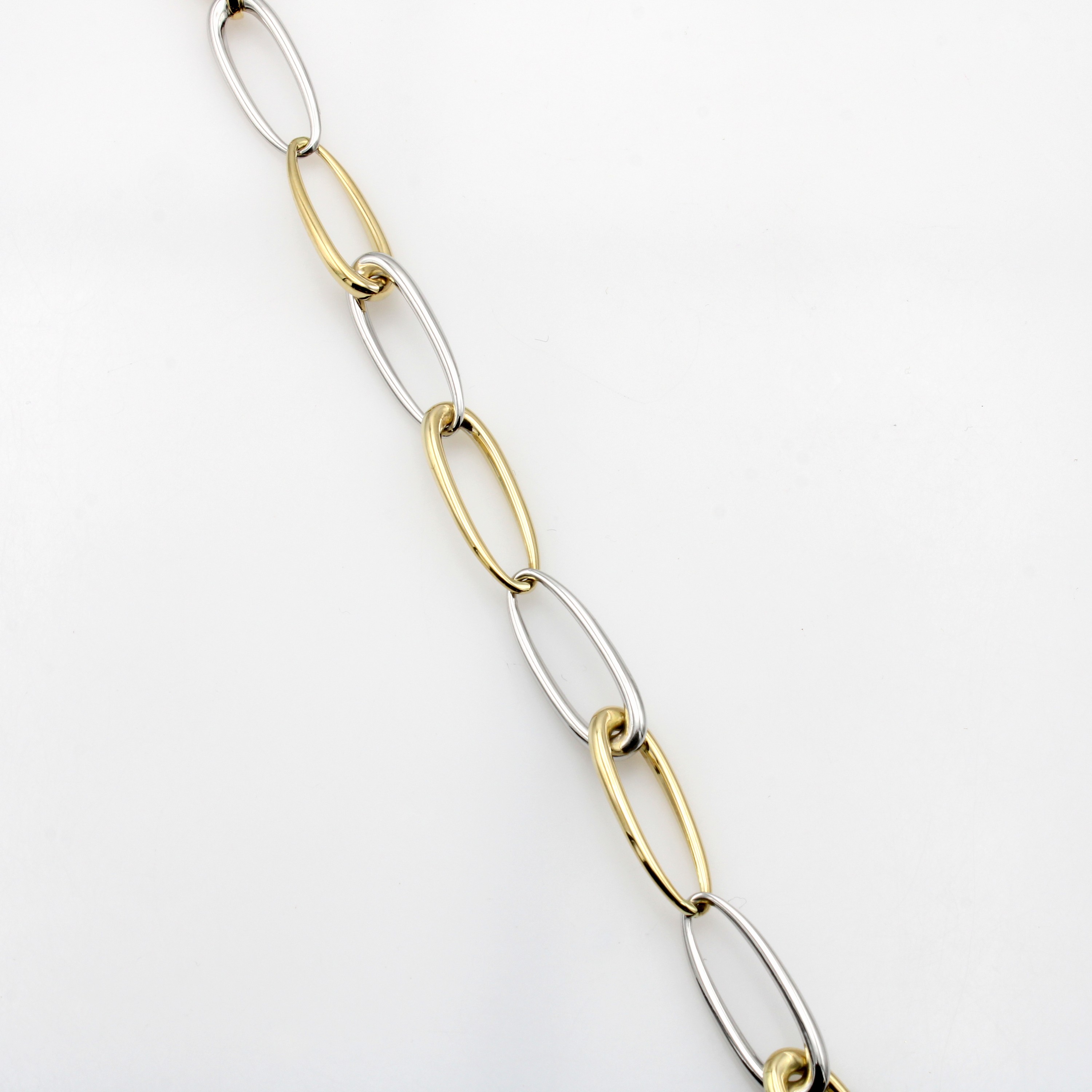 Image 27146951 - Gliederarmband, GG/WG 585/000, ovale Glieder, GG u. WG im Wechsel, Karabinerschl., L. ...
