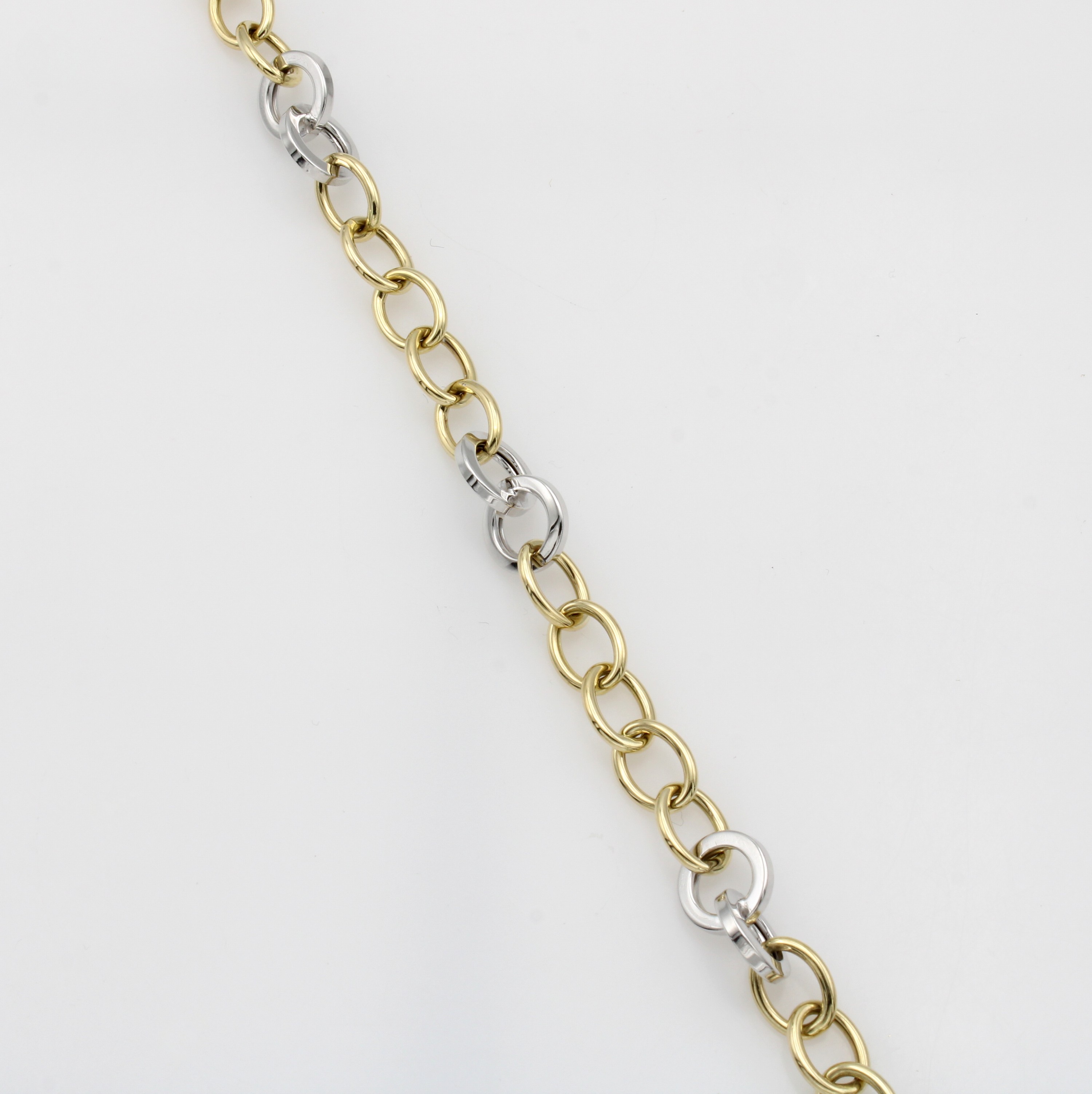 Image 27146997 - Gliederarmband, GG/WG 585/000, ovale Gliederin GG,, runde Glieder in WG, runder ...