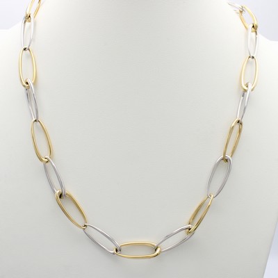 Image Gliederkette, GG/WG 585/000, ovale Glieder, GG u. WG im Wechsel, Karabinerschl., L. ca. ...