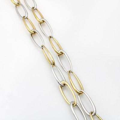 27146948a - Gliederkette, GG/WG 585/000, ovale Glieder, GG u. WG im Wechsel, Karabinerschl., L. ca. ...