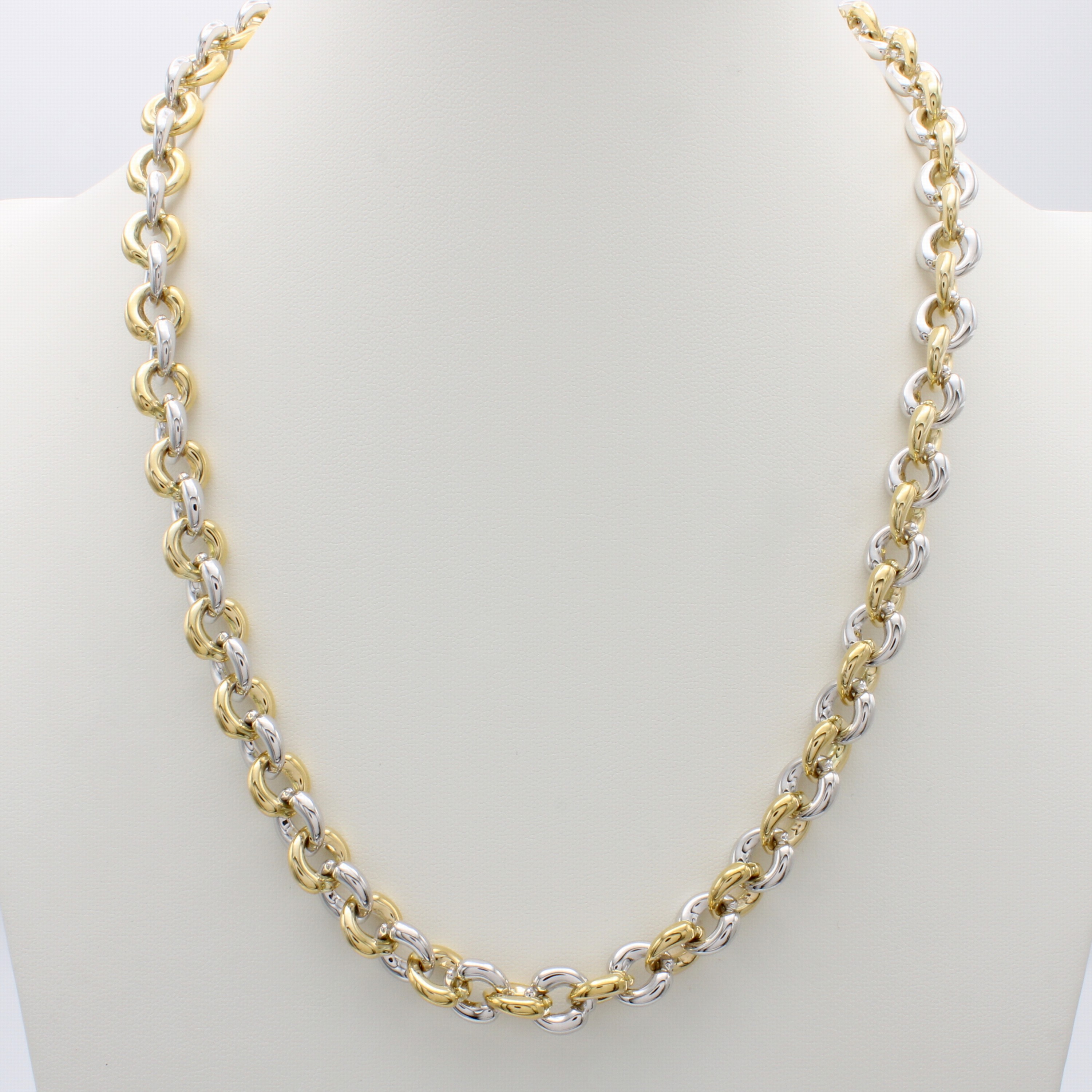 Image 27147039 - Gliedercollier, GG/WG 585/000, runde Elemente, Karabinerschl., L. ca. 50.5 cm