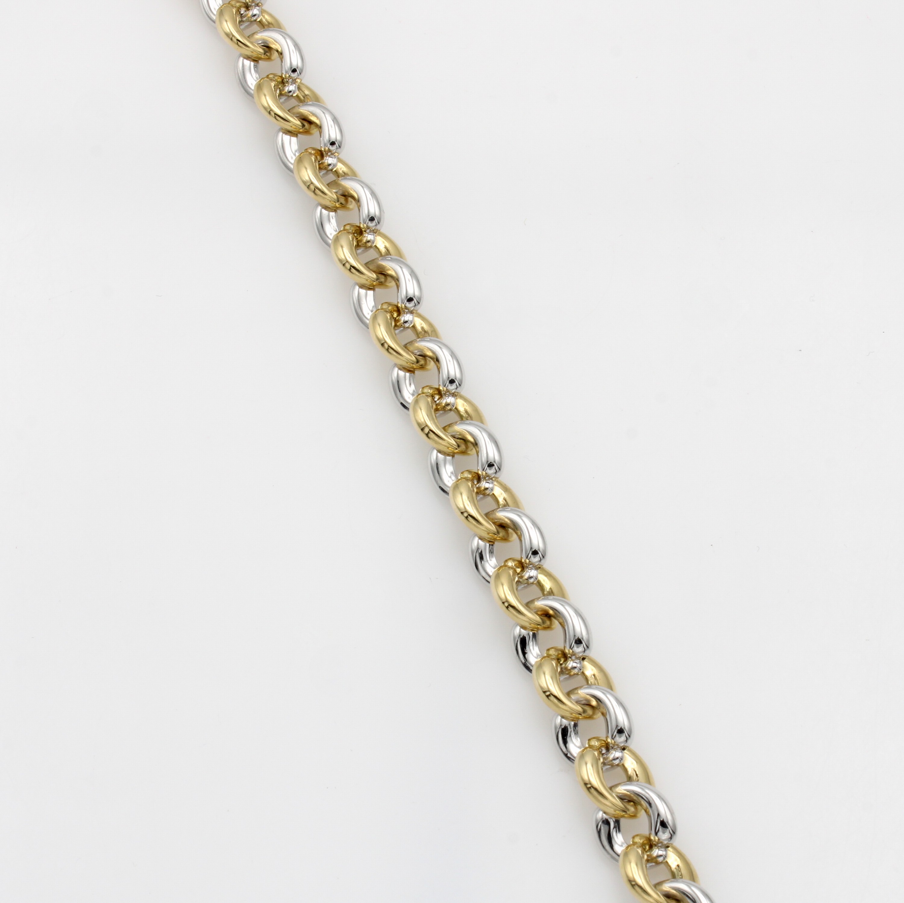 Image 27147041 - Gliederarmband, GG/WG 585/000, runde Elemente, Karabinerschl., L. ca. 21.5 cm