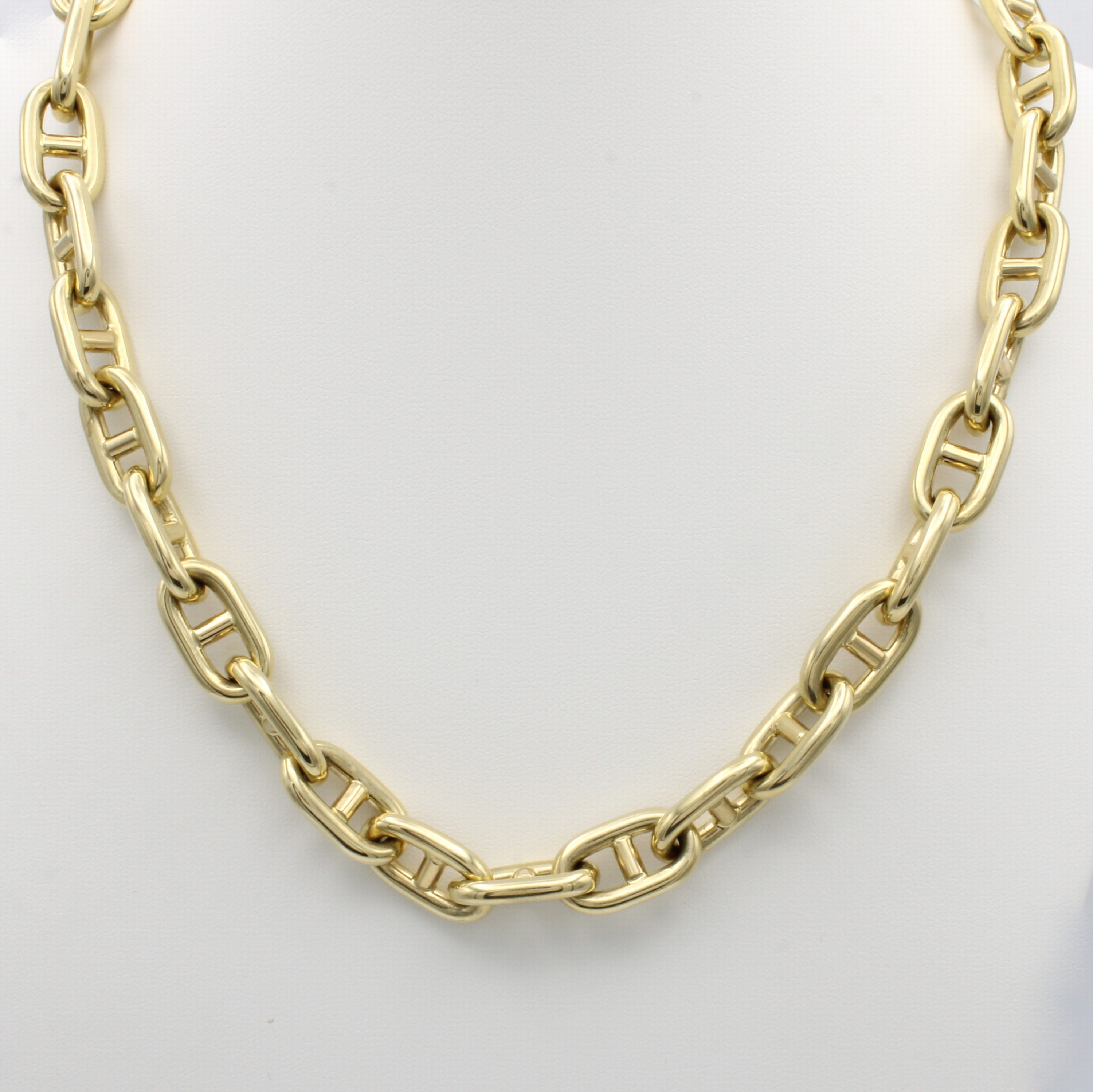 Image 27147053 - Collier, GG 585/000m ovale Glieder mit Zwischenstegen, große Karabinerschl., L. ca. 51 ...
