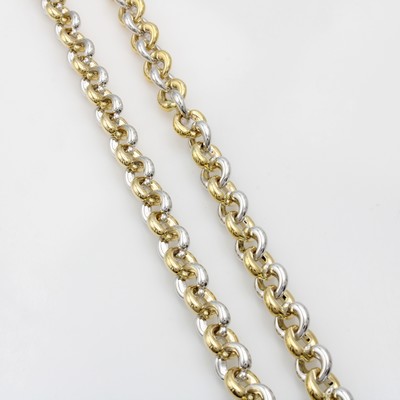 27147039a - Gliedercollier, GG/WG 585/000, runde Elemente, Karabinerschl., L. ca. 50.5 cm