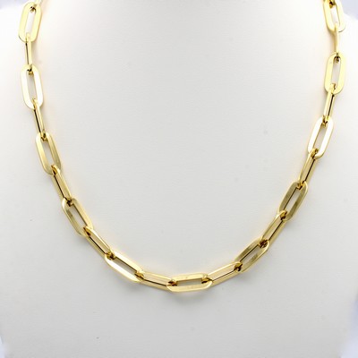 Image Gliedercollier, GG 585/000, sog. Paper-Clip Elemente, Karabinerschl., L. ca. 50.5 cm