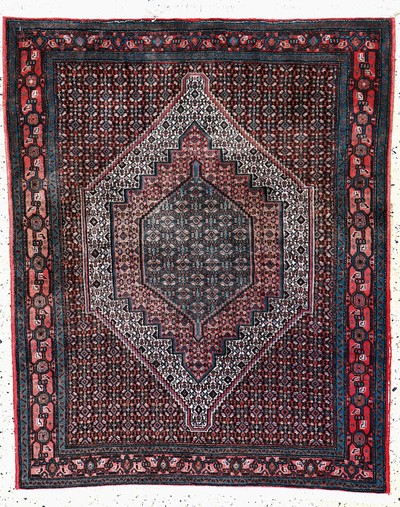 Image Senneh, Persia, late 20th century, wool on cotton, approx. 155 x 128 cm, faded colors, ...