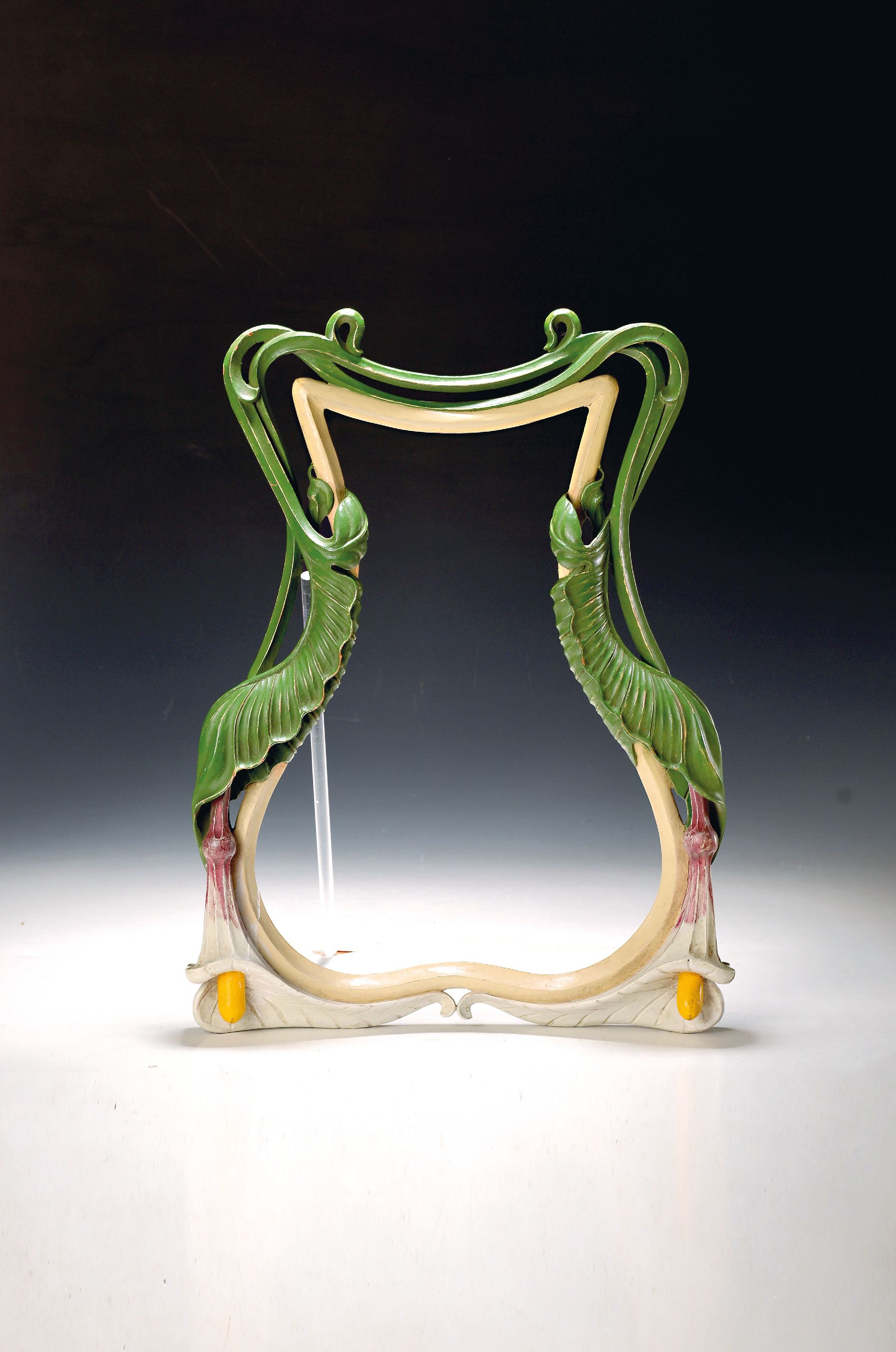 Image 27147108 - Art Nouveau frame for wall mirror, France, around 1900, carved wood in the shape of two ...