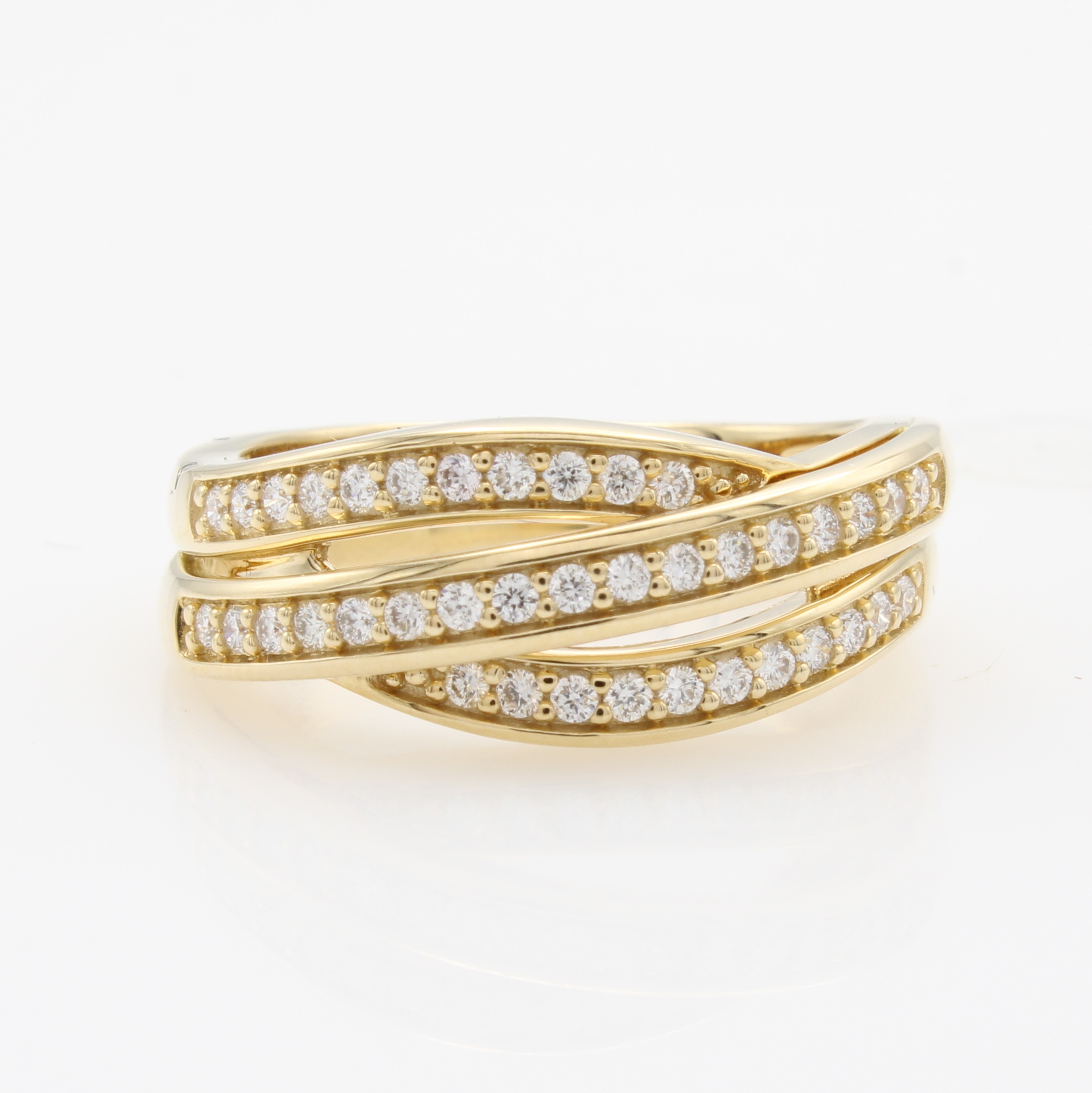 Image 27147150 - Ring mit Brillanten, GG 585/000, Brill. zus. ca. 0.35 ct Weiß/si, 3-rhg. Optik, RW ca. ...