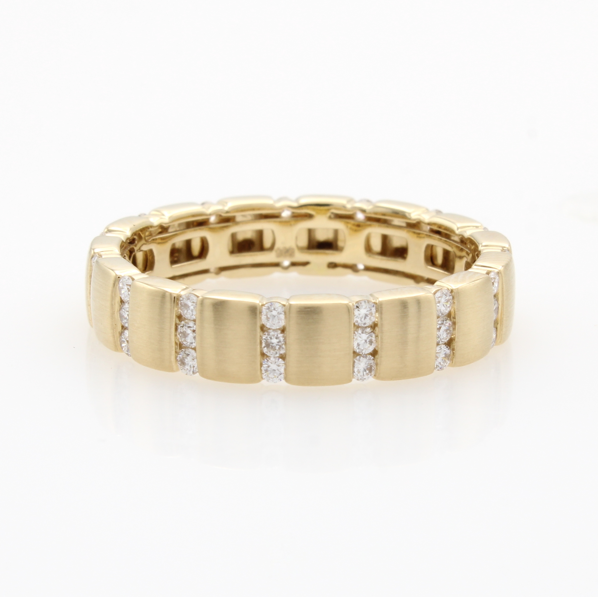Image 27147151 - Ring mit Brillanten, GG 585/000, rechteckige, matt. Elemente, Brill. zus. ca. 0.45 ct ...