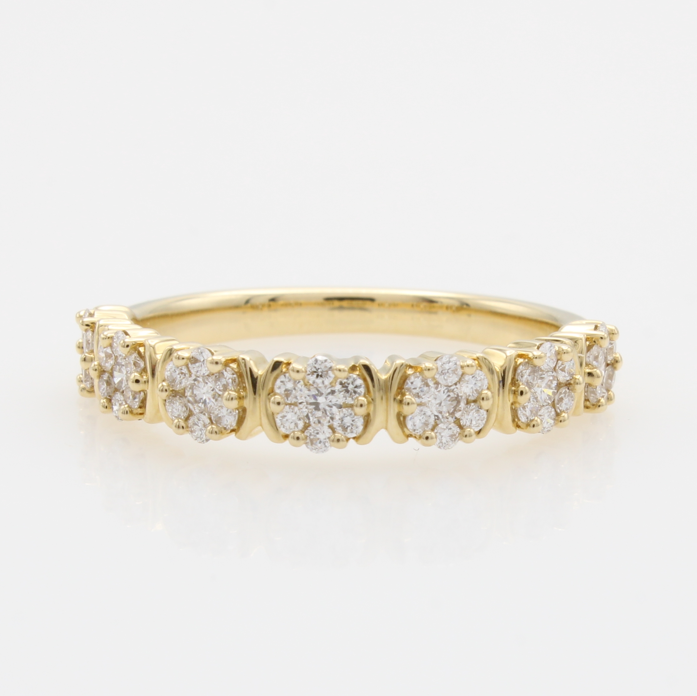 Image 27147152 - Ring mit Brillanten, GG 585/000, Brill. in 7 Blütenformen gef. zus. ca. 0.50 ct ...