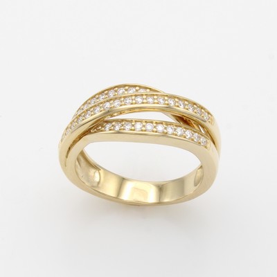 27147150a - Ring mit Brillanten, GG 585/000, Brill. zus. ca. 0.35 ct Weiß/si, 3-rhg. Optik, RW ca. ...