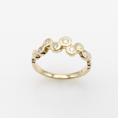 27147156a - Ring mit Brillanten, GG 585/000, 11 Brill. versetzt gef. zus. ca. 0.30 ct ...