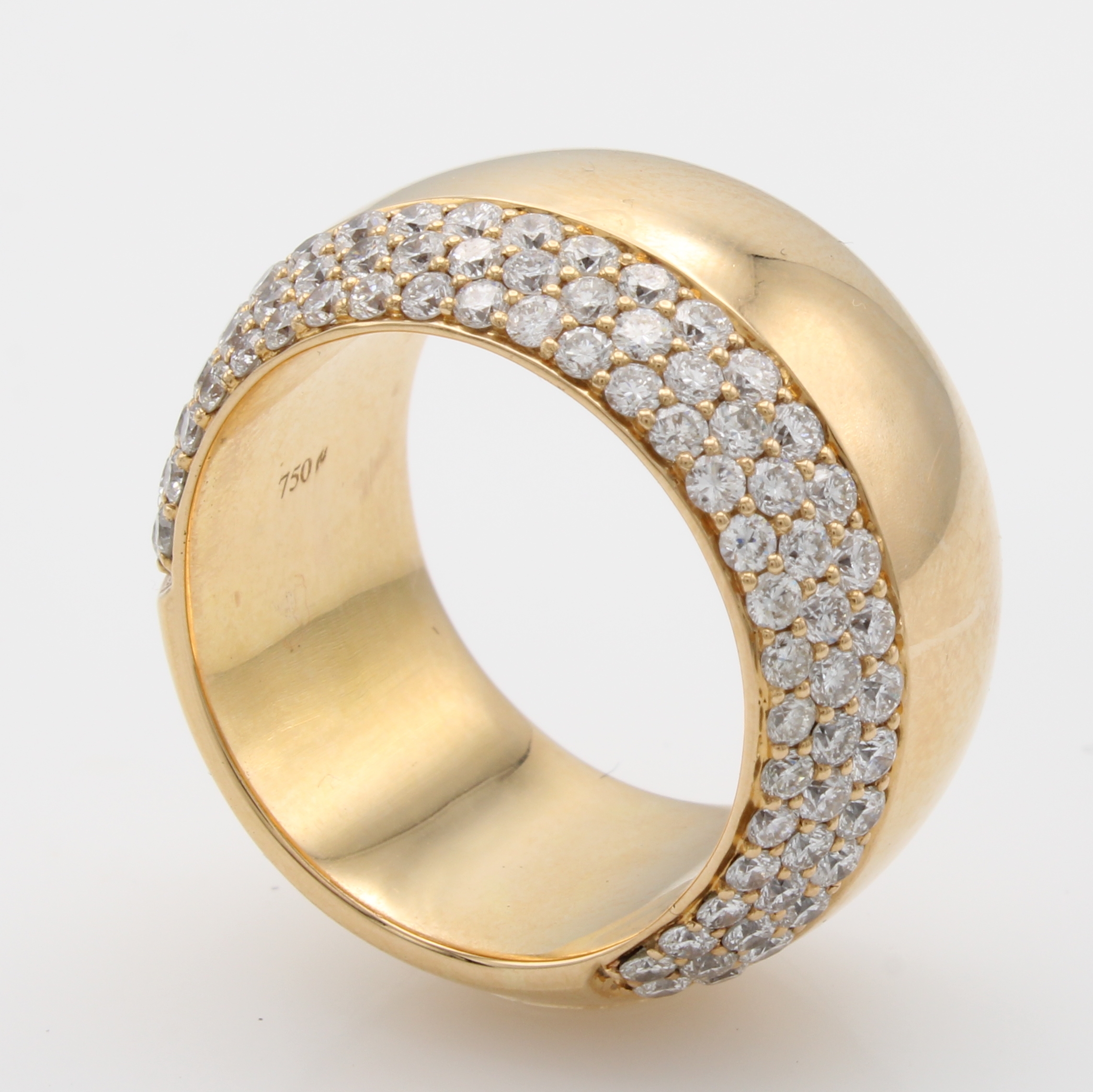 Image 27147331 - Ring mit Brillanten, RG 750/000, Brill. zus.ca. 1.9 ct feines Weiß/si, RW ca. 57, Br. ...