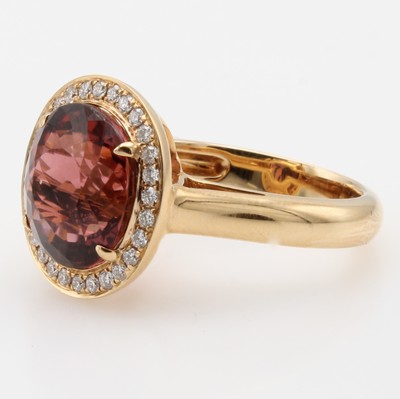 27147330a - Ring mit Turmalin und Brillanten, RG 750/000, fac. Turmalin ca. 6.57 ct, Brill. zus. ca. ...