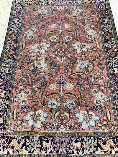 27147432d - Ghom Seide, Persien, Mitte 20.Jhd, reine Naturseide, ca. 157 x 110 cm, EHZ: 3 ...