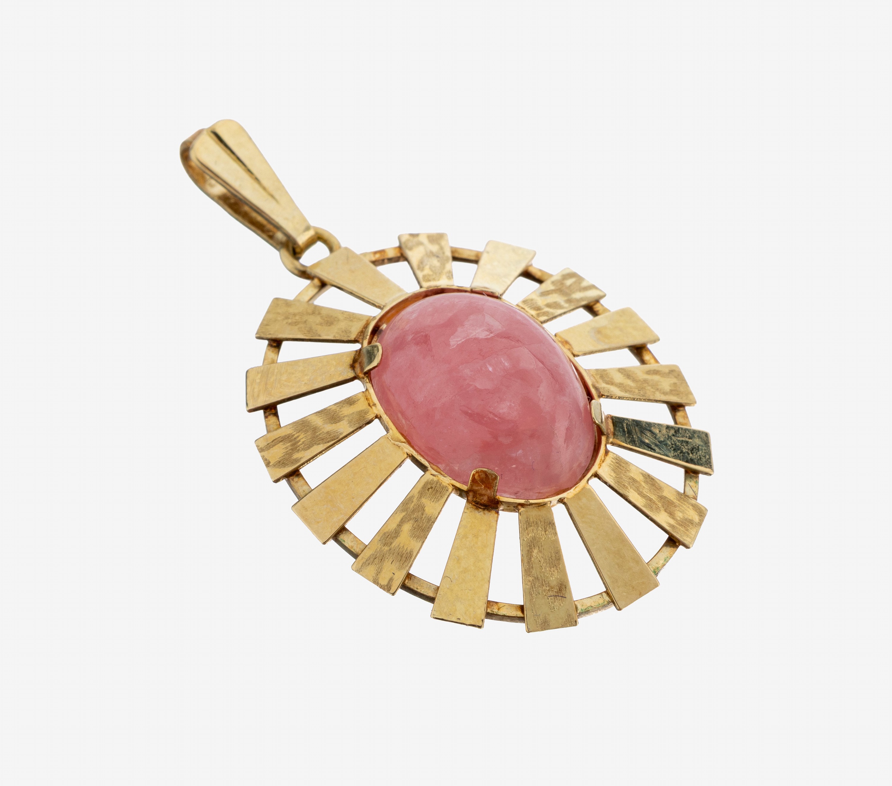 Image 27147725 - 14 kt Gold Rhodochrosit-Anhänger, GG 585/000, ovaler Cabochon, Fassung durchbrochen, ...