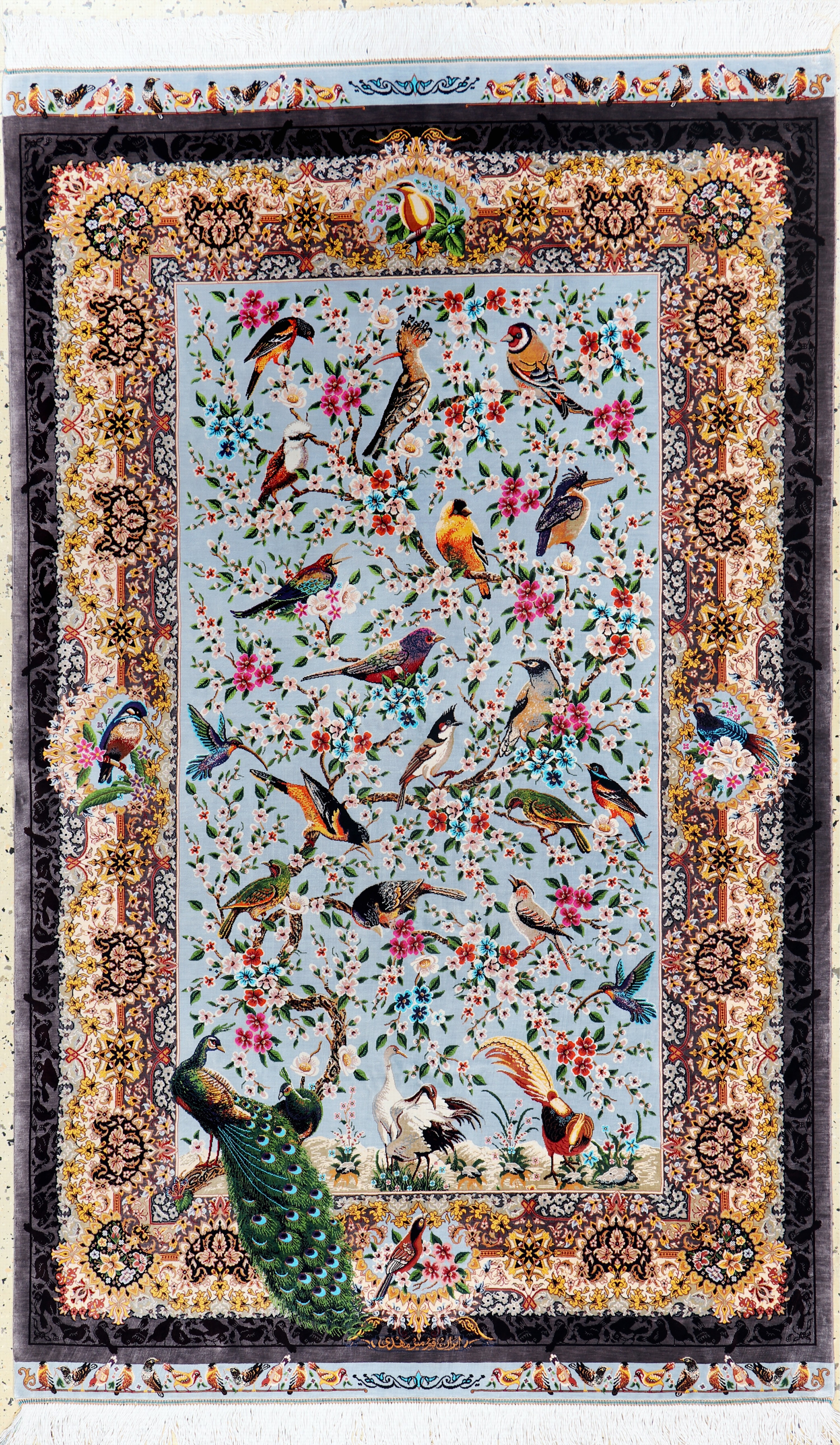 Image 27148072 - Ghom Seide fein Persien, signiert´Mirmehdi´, Neu, reine Naturseide, ca.185 x 114 cm, ...