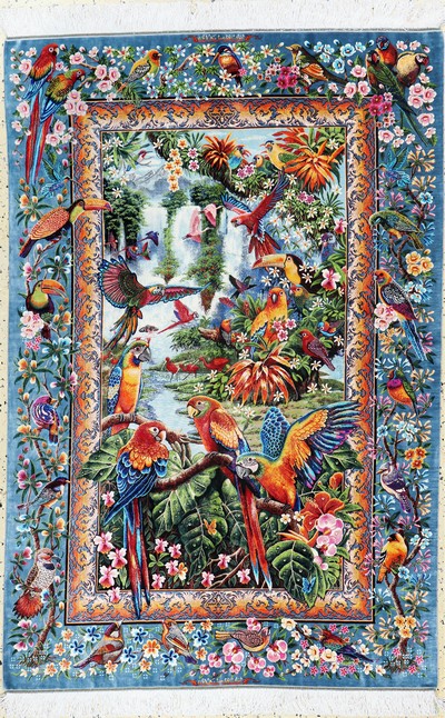Image Ghom Seide fein Persien, signiert´Mirmehdi´, Neu, reine Naturseide, ca.170 x 113 cm, ...
