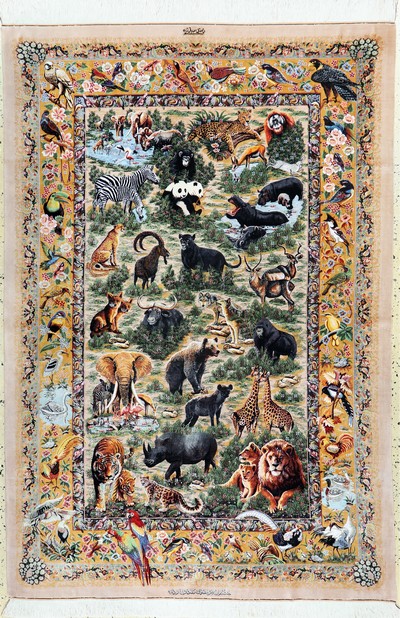 Image Ghom Seide fein Persien, signiert´Sadeghzadeh´, Neu, reine Naturseide, ca. 200 x 137 ...