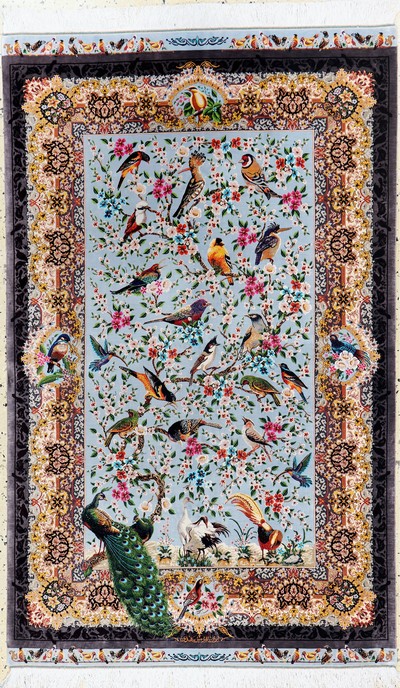 Image Ghom Seide fein Persien, signiert´Mirmehdi´, Neu, reine Naturseide, ca.185 x 114 cm, ...