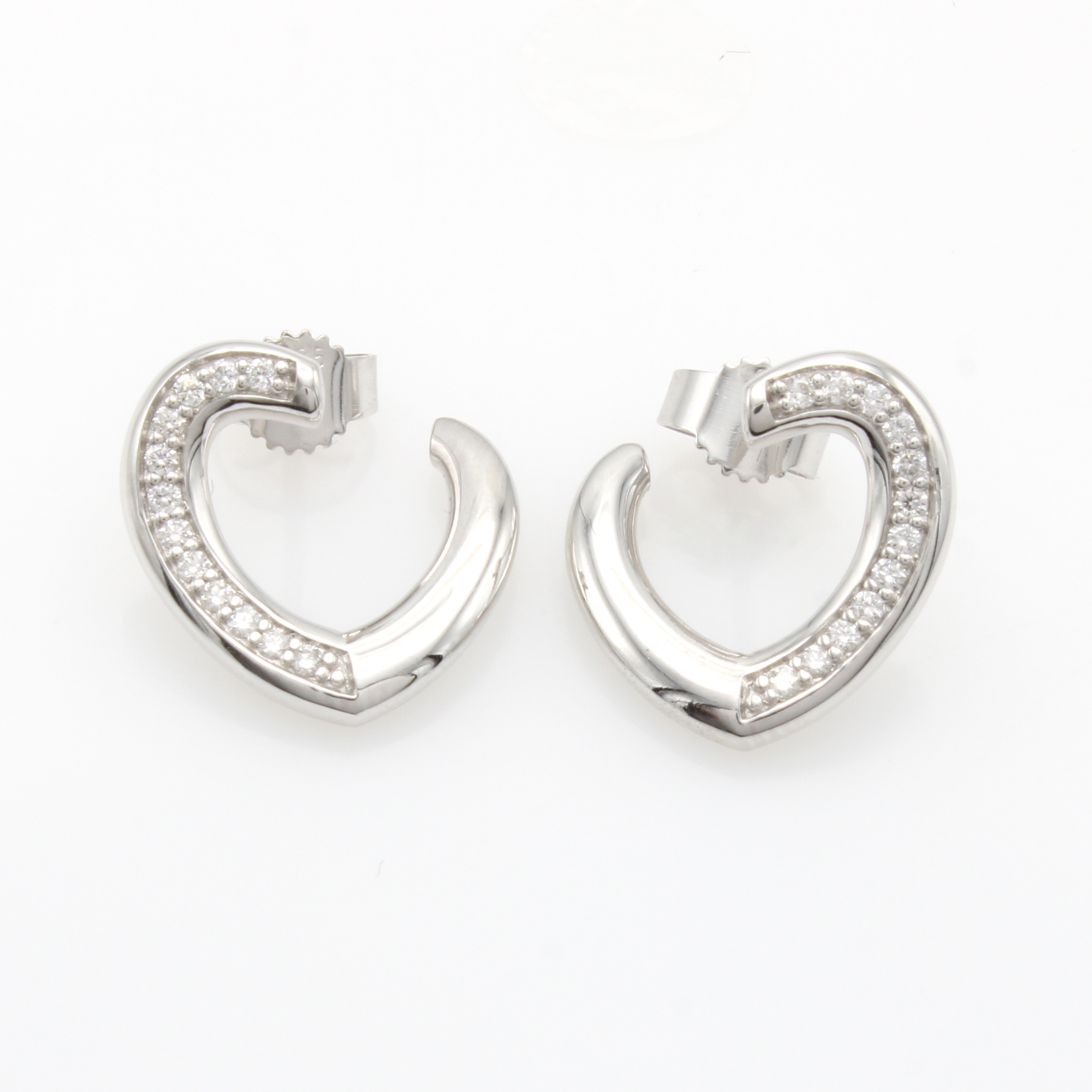 Image 27148149 - Paar Ohrstecker mit Brillanten, WG 585/000, anged. Herzform, Brill. zus. ca. 0.20 ct ...