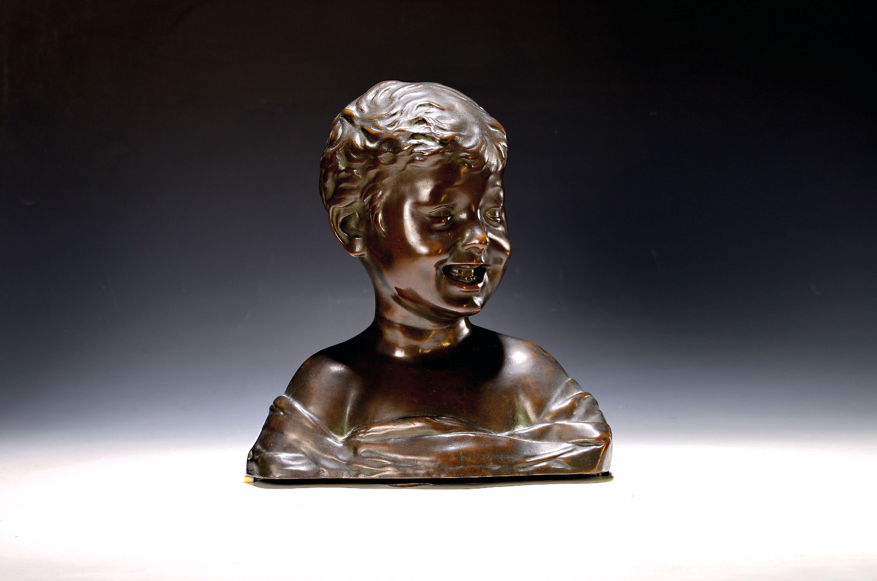 Image 27148186 - Bronze bust of a boy after Donatello, Petermann-Bruxelles, early 20th century, patinated ...