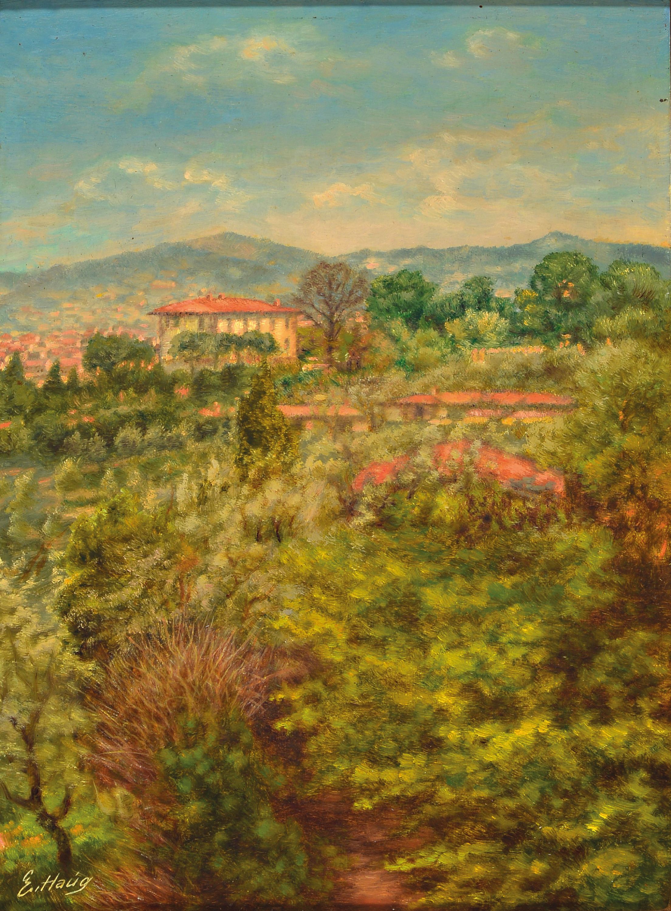 Image 27148190 - Erwin Haug, 1913-2004 Frankfurt, ´Blick vom Michelangelo-Platz, Florenz, Italien´ so ...