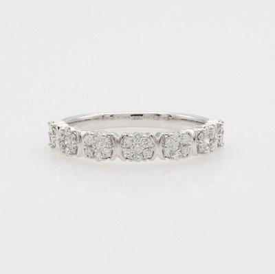 Image Ring mit Brillanten, WG 585/000, Brill. in 7 kreisförm. Elemente gef. zus. ca. 0.50 ct ...