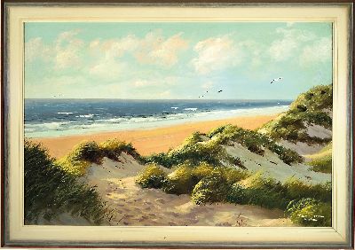27148177k - Curt Störmer, 1891-1976, Dünenlandschaft mit Blick auf das Meer, Öl/Lwd, re. u. sign. ...