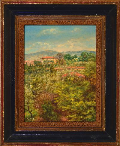 27148190k - Erwin Haug, 1913-2004 Frankfurt, ´Blick vom Michelangelo-Platz, Florenz, Italien´ so ...