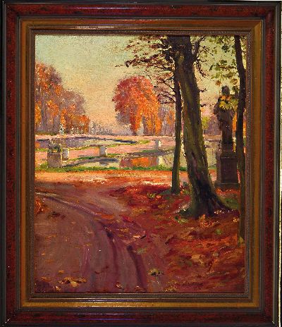 27148193k - Wilhelm Lefebre, 1873 Frankfurt-1974 Meran, Blick entlang der Mittelachse eines barocken ...