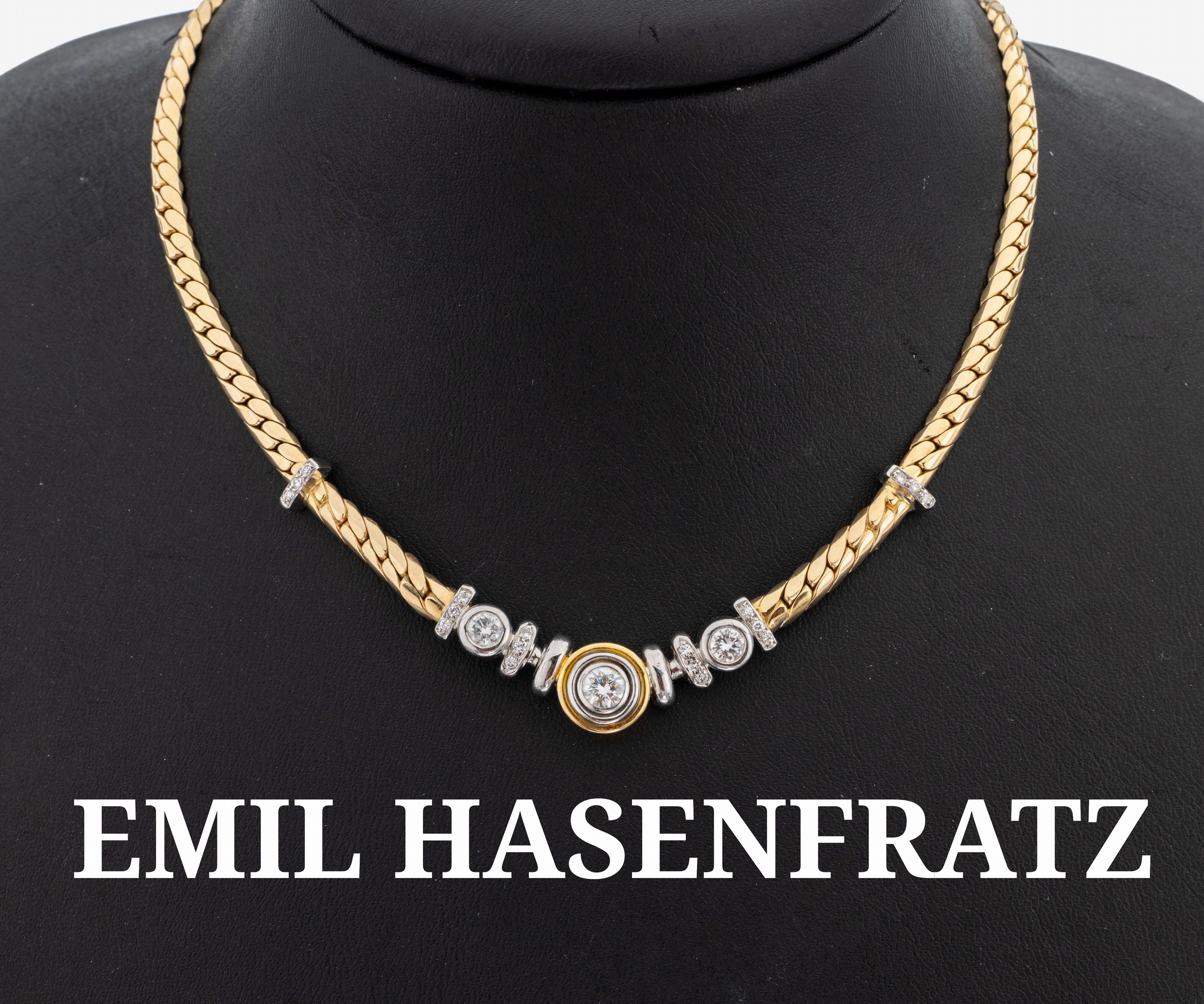Image 27148200 - 14 kt Gold EMIL HASENFRATZ Brillant-Collier, GG/WG 585/000, qualitätvolle ...