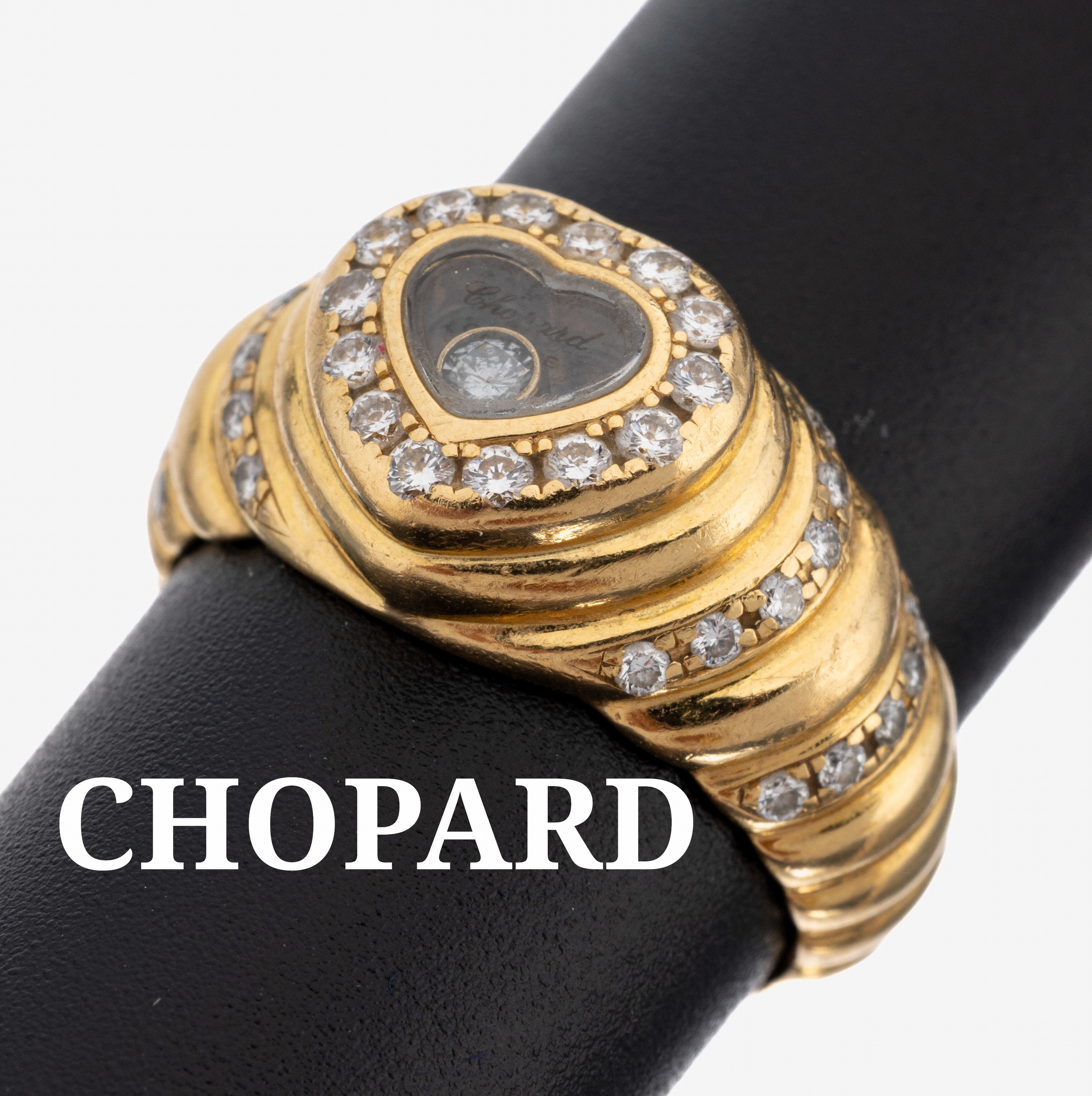 Image 27148210 - 18 kt Gold CHOPARD Brillant-Ring, GG 750/000, mehrstufiger Aufbau, herzf. Ringkopf,1 ...