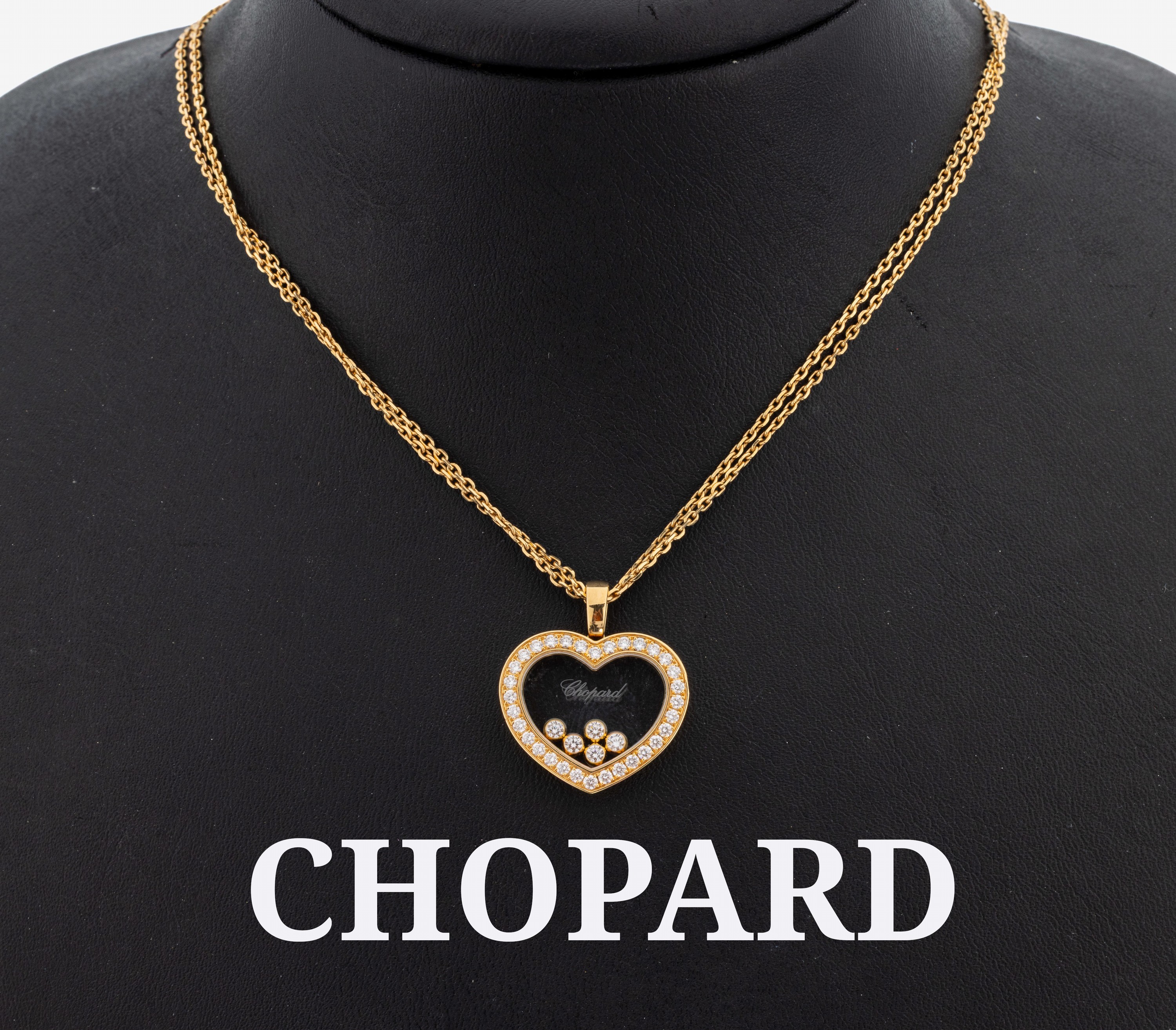 Image 27148211 - 18 kt Gold CHOPARD Brillant-Anhänger, GG 750/000, Herz aus der Happy Diamonds Serie, 5 ...
