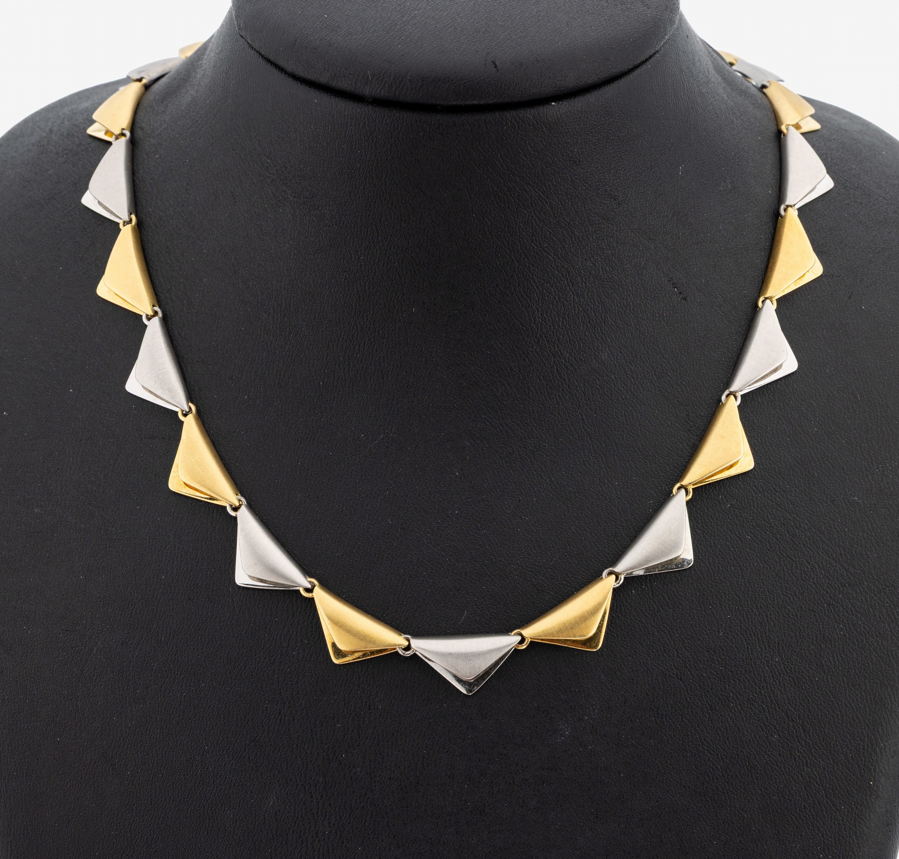 Image 27148214 - 18 kt Gold und Platin Collier, GG 750/000 gepr. und Pt 950/000, part. sat., im Wechsel ...