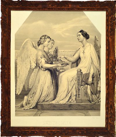 27148265k - Unbekannter Künstler, Frankreich, datiert 1848, Die Heilige Cäcilie, Schutzpatronin ...