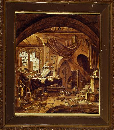 27148268k - Monogrammist J.J. datiert 1761, Gelehrter in seinem Studierzimmer, feines detailliertes ...