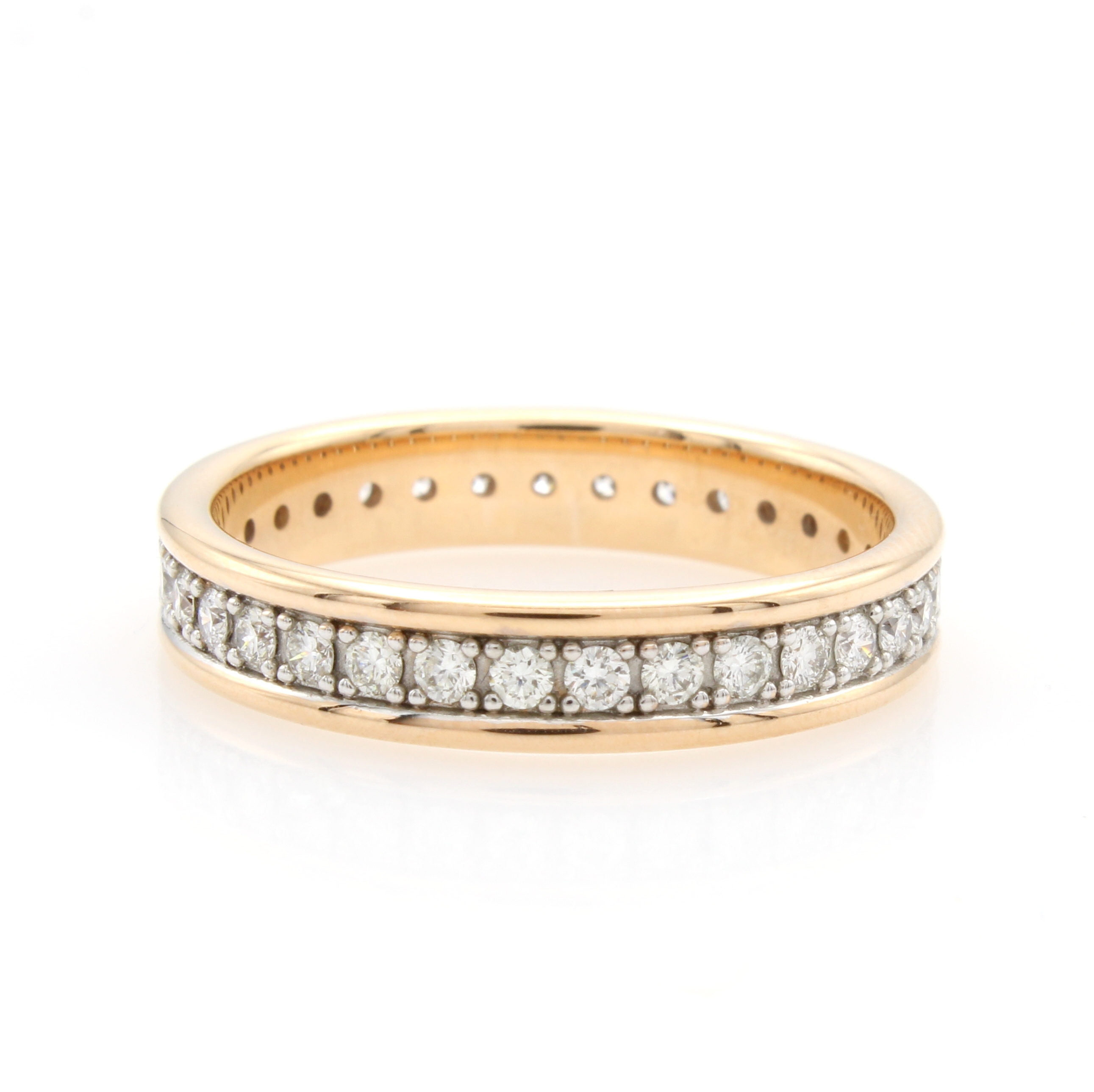 Image 27148357 - Memoryring mit Brillanten, RG 585/000, z.T. rhod., rundum bes. m. Brill. zus. ca. 0.75 ...