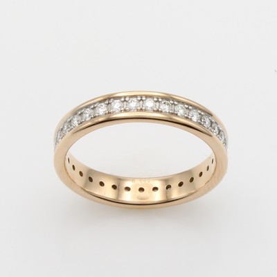 27148357a - Memoryring mit Brillanten, RG 585/000, z.T. rhod., rundum bes. m. Brill. zus. ca. 0.75 ...