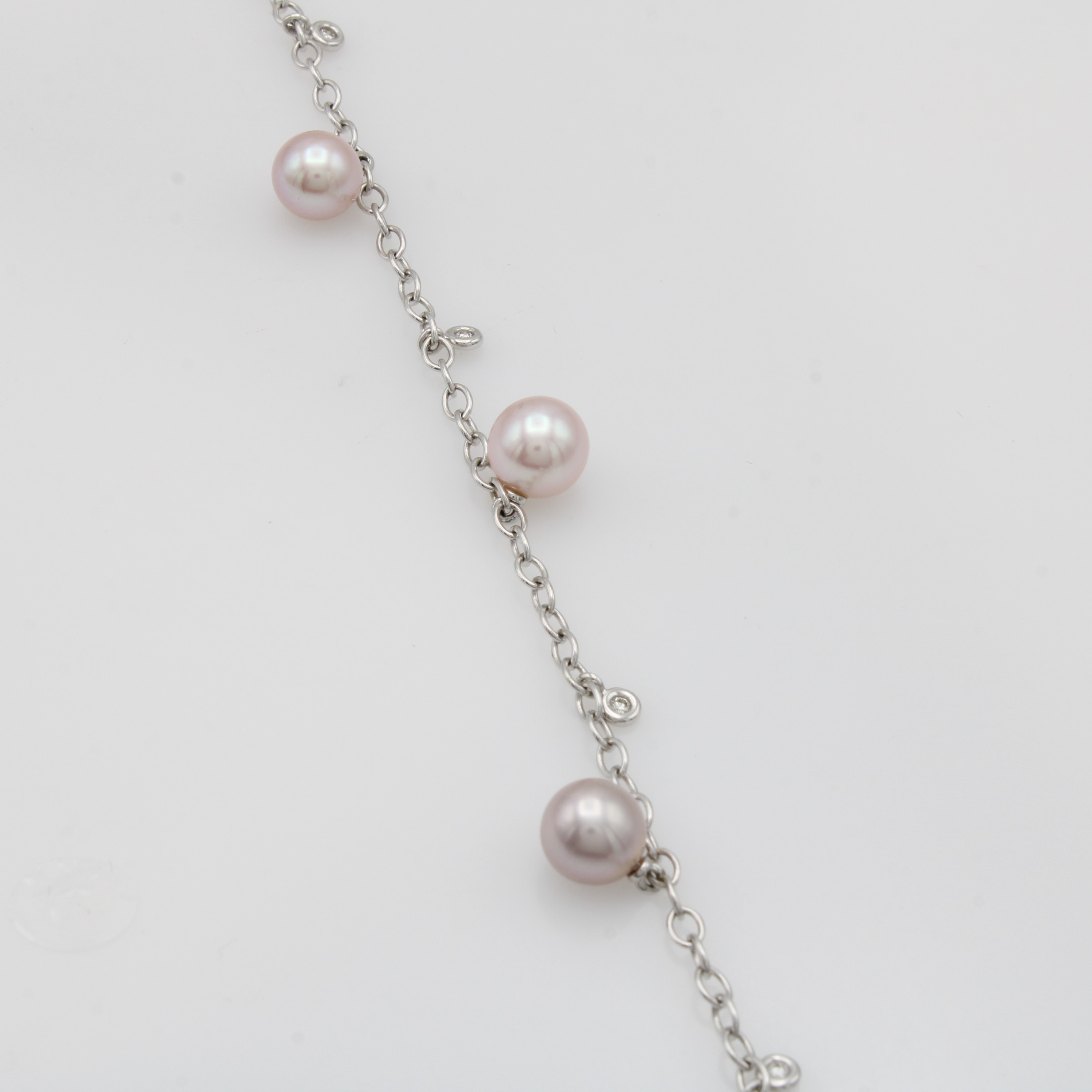 Image 27148431 - Armband mit Süßwasserzuchtperlen und Brillanten, WG 750/000, créme-, rosé- u. ...