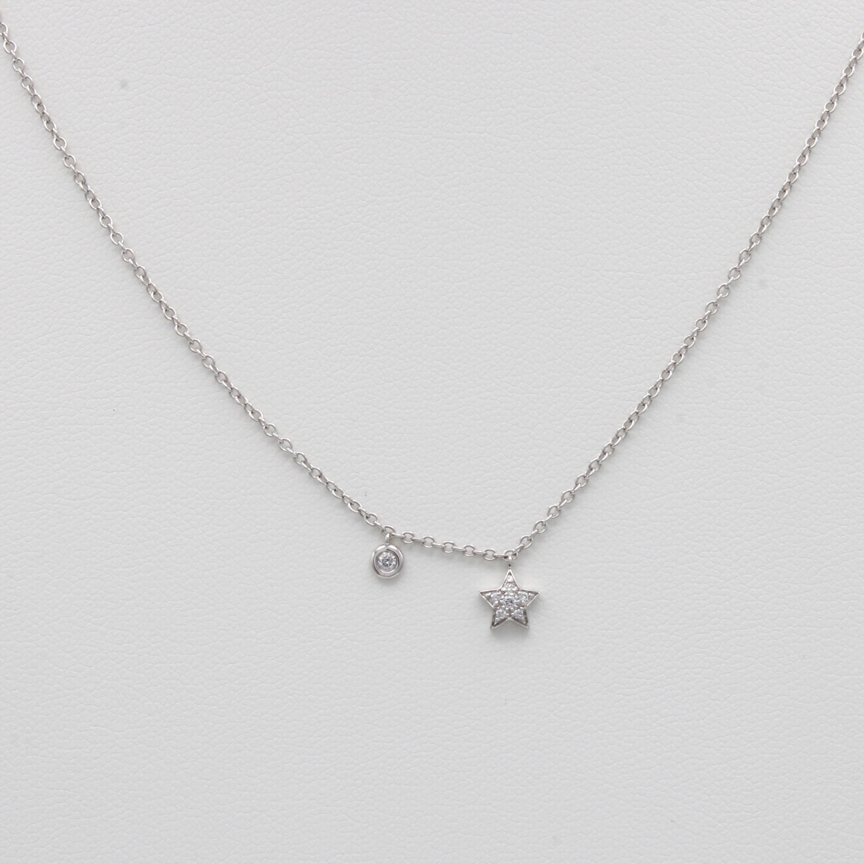 Image 27148433 - Collier mit Brillanten, WG 750/000, 1 Stern als Abhängung bes. m. 6 Brill. u. 1 Brill. ...