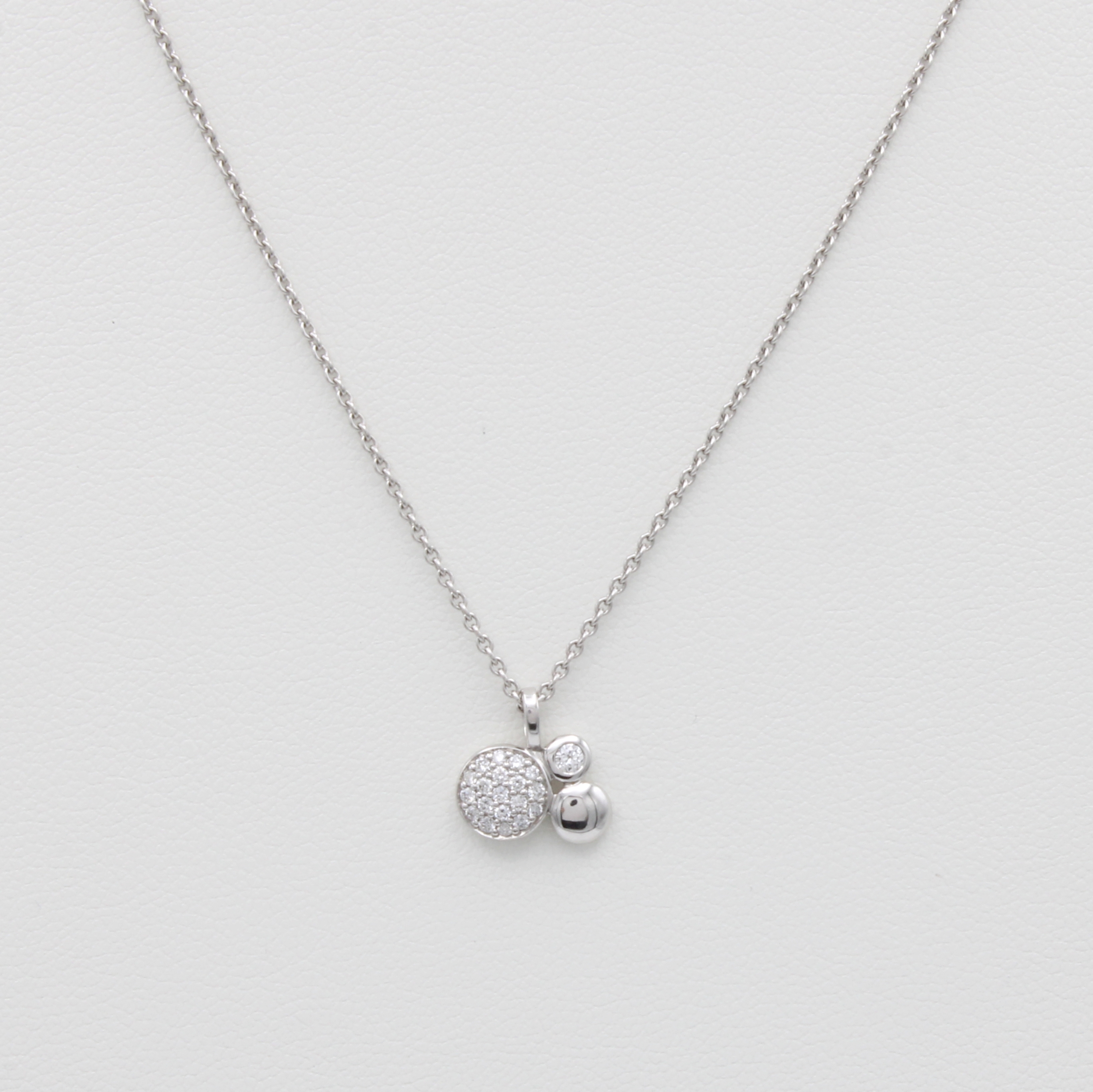 Image 27148439 - Collier mit Brillanten, WG 750/000, Anh. m. 3 runden Elementen, 20 Brill. zus. ca. 0.16 ...