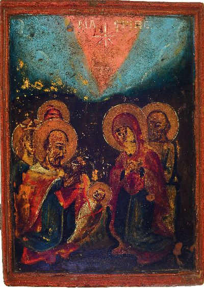 27148501k - 3 Ikonen, griechisch, 19.Jh., Geburt Christi, 48x34 cm, Oberflächenschäden; Hl. Georg ...
