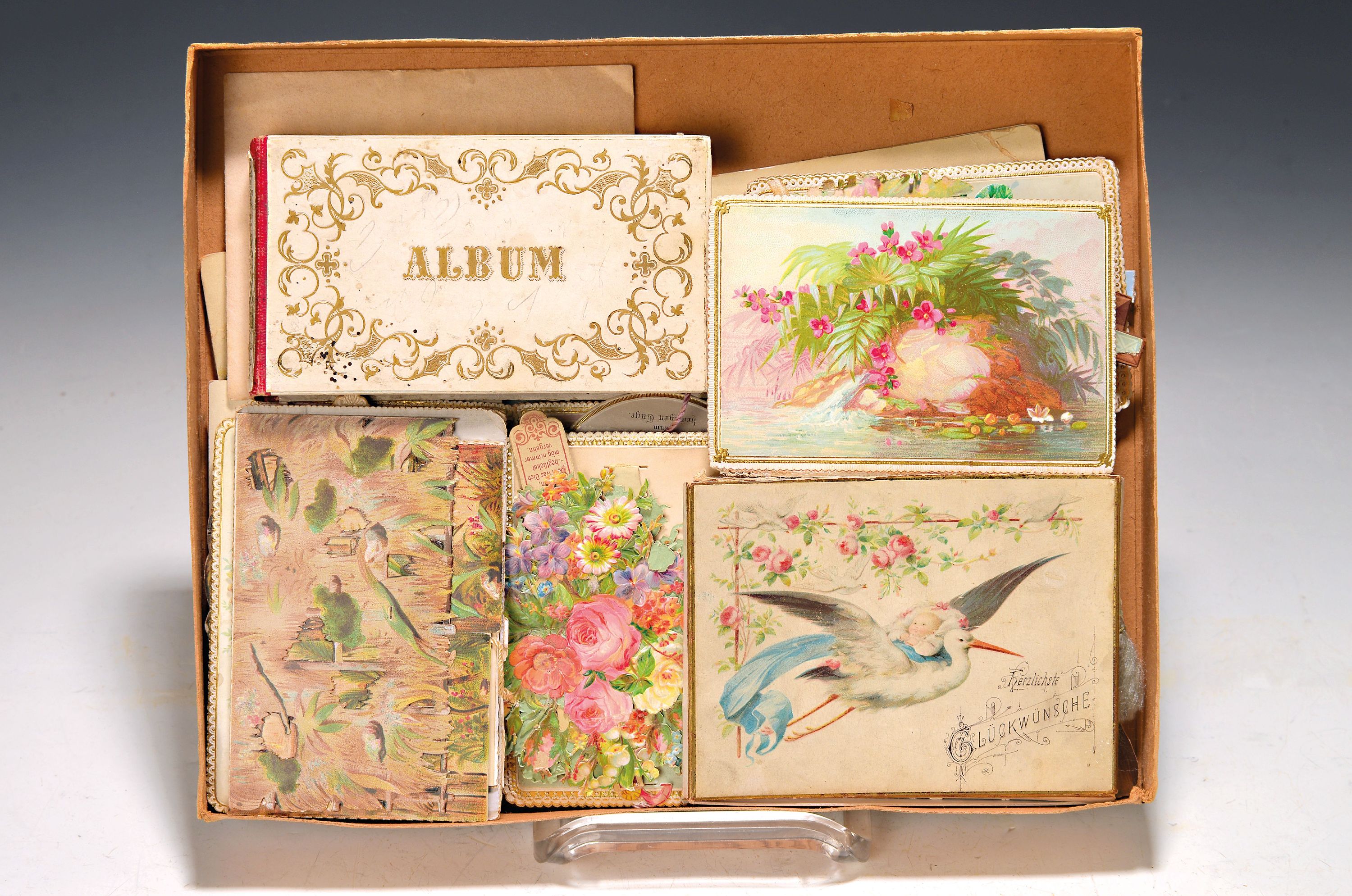 Image 27148650 - Album Amicorum mit Sammlung Glückwunsch -Faltkarten, um 1880-1900, deutsch, 14 ...