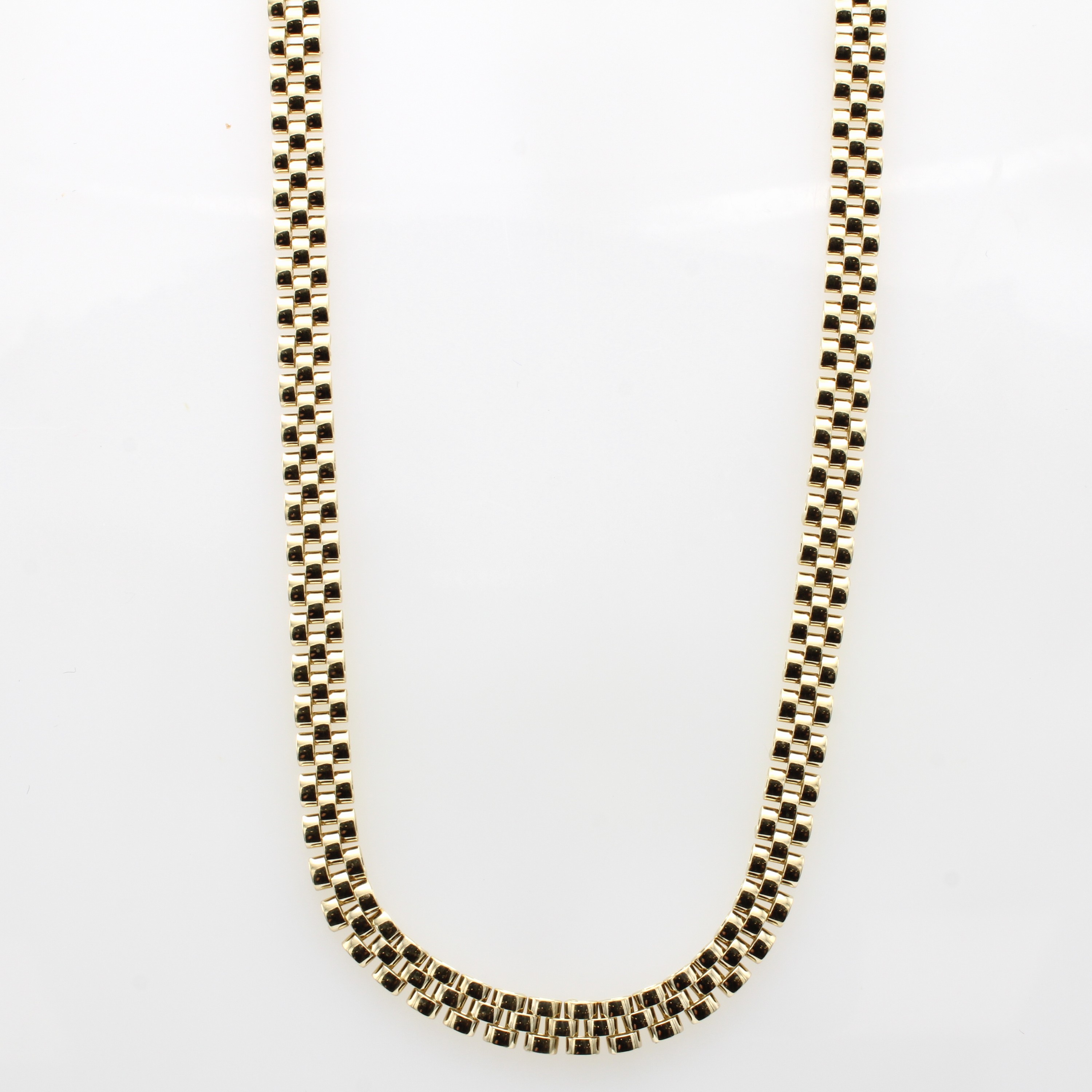 Image 27148804 - Kette, GG 585/000, im Backsteindesign, Karabinerschl., L. ca. 45 cm