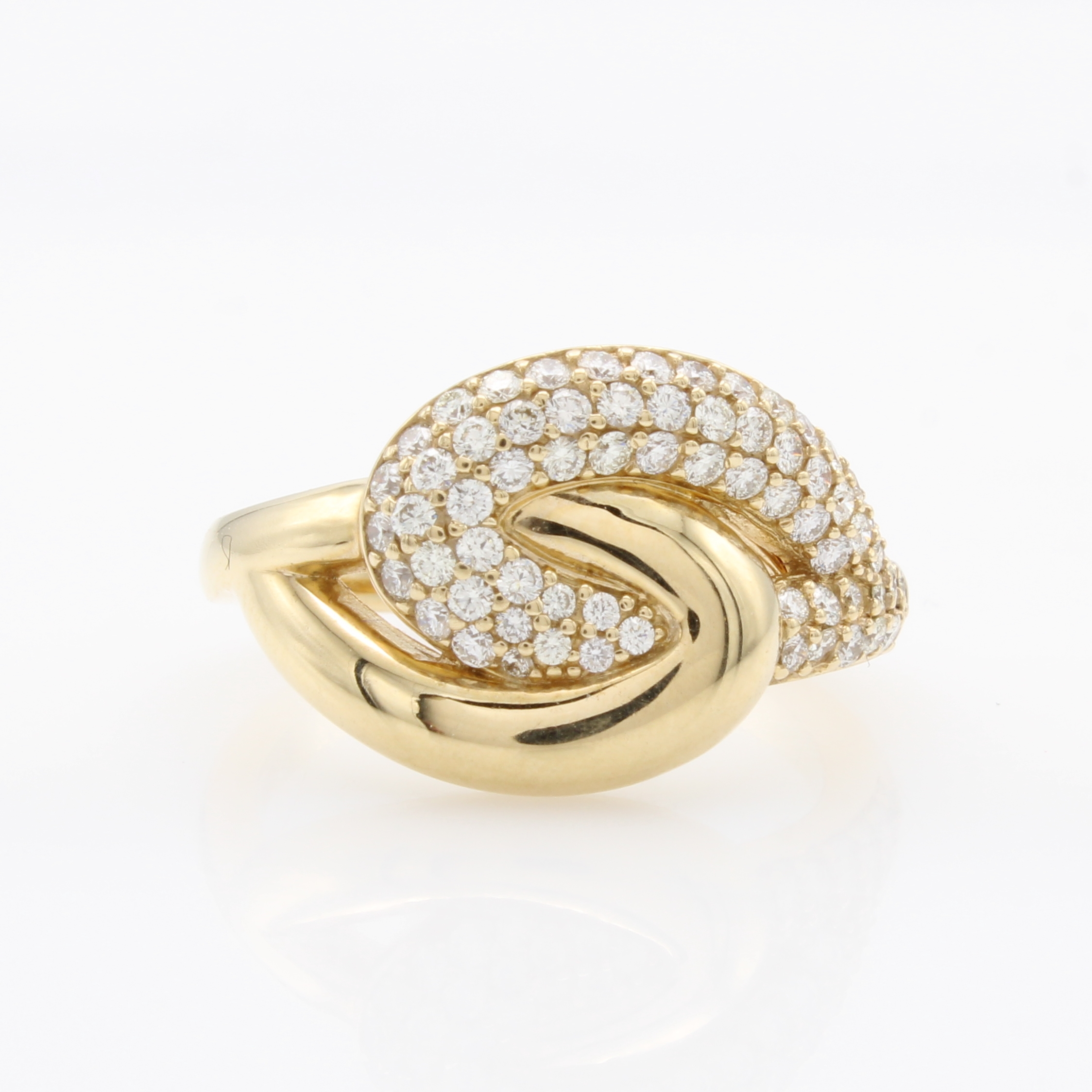 Image 27148811 - Ring mit Brillanten, GG 585/000, 2 Elemente in anged. Navetteform, Brill. zus. ca. 0.60 ...