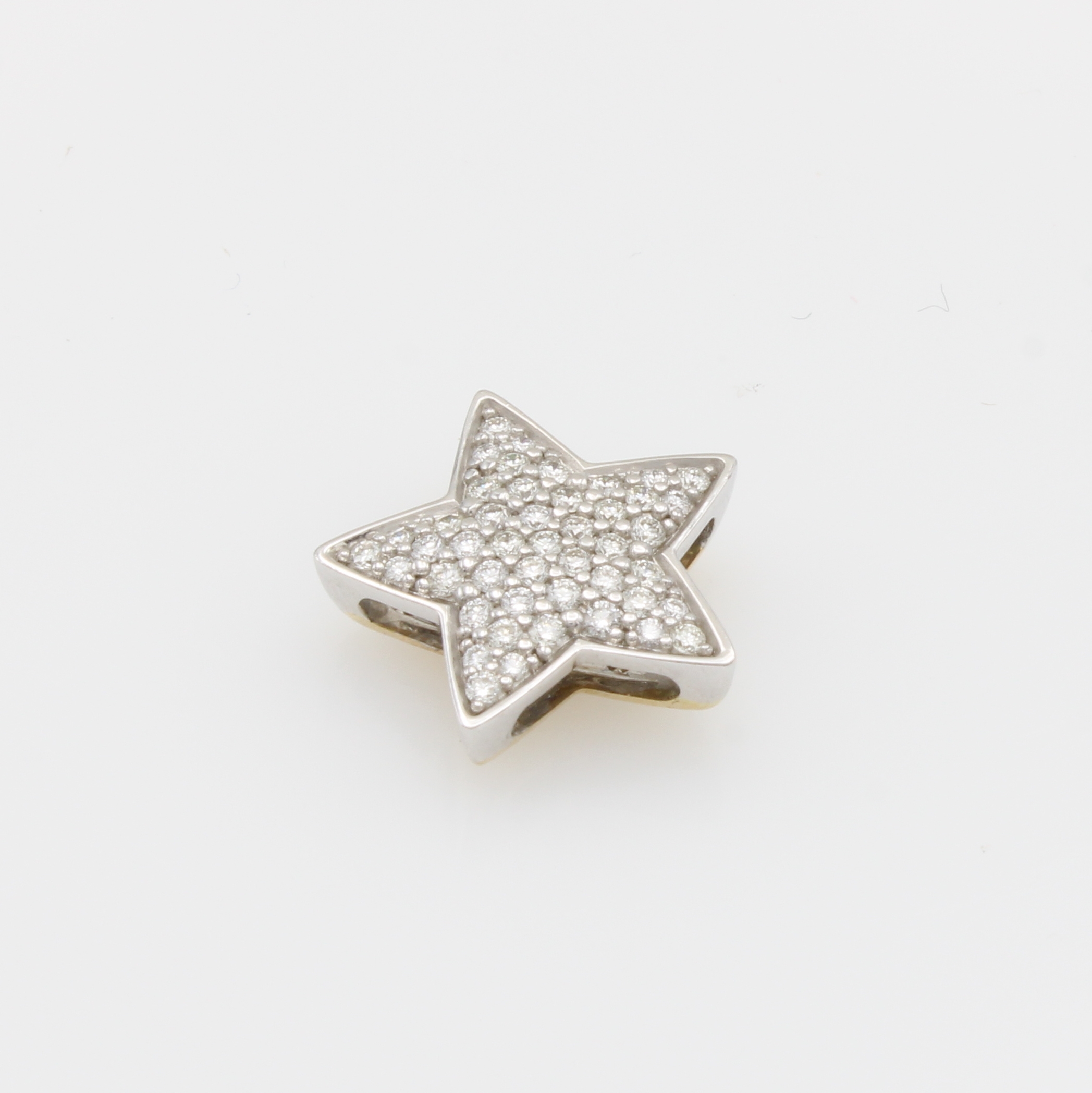 Image 27148838 - Anhänger ´Stern´ mit Brillanten, GG/WG 585/ 000, GG Seite m. verstreut gefassten Brill. ...